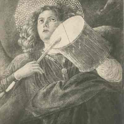 Photograph of Painting, "Musical Angel with Drum"