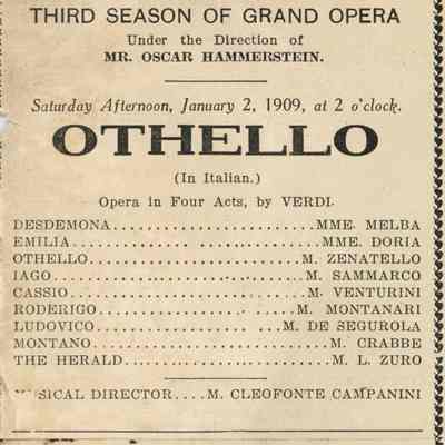 Manhattan Opera House Program, "Othello"