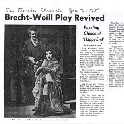San Francisco Chronicle, January 7, 1975 Clipping, Photocopy