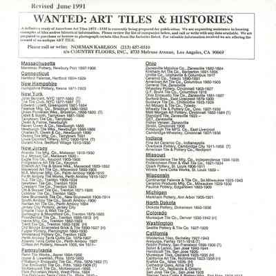 Wanted: Art Tiles & Histories, Photocopy