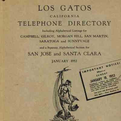 1953 Los Gatos Telephone Directory