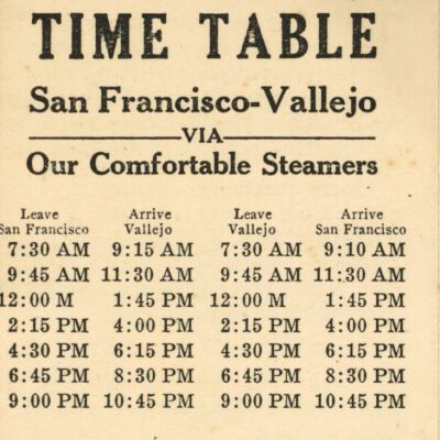 Monticello Steamship Co. Time Table
