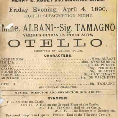 Grand Italian Opera Program, "Otello"