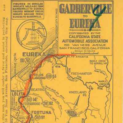 Garberville to Eureka Road Map