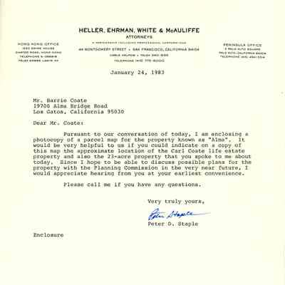 Peter D. Staple to Barrie Coate