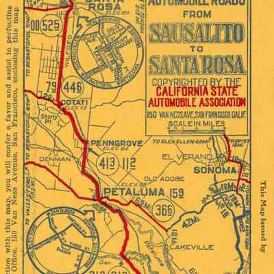 Sausalito to Santa Rosa Road Map