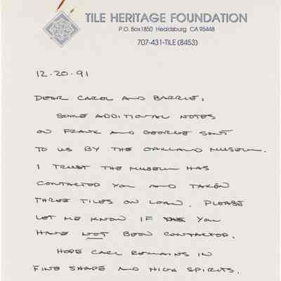 Letter, Photocopied Article from Joe Taylor to Carol and Barrie Coate