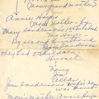 Handwritten Family Tree