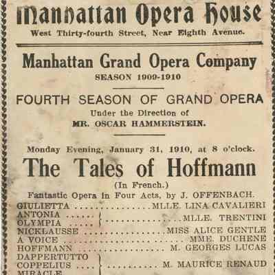 Manhattan Opera House Program, "The Tales of Hoffmann"