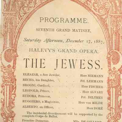 Metropolitan Opera House Program, "The Jewess"