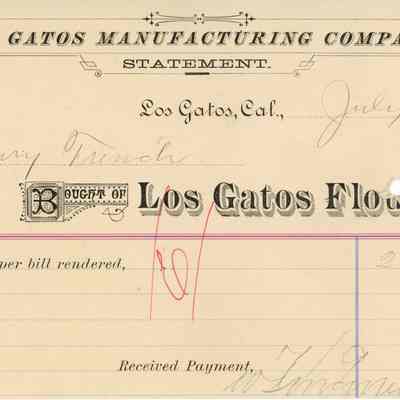 Los Gatos Manufacturing Co. Receipt