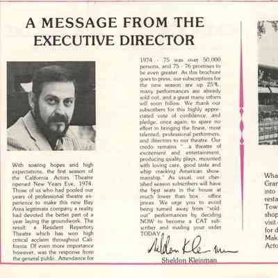 California Actors Theatre Season 2 Promotional Mailer