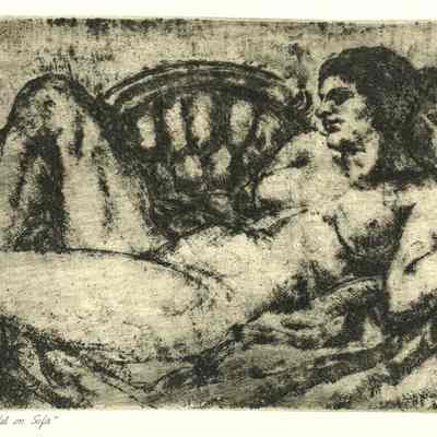 Model on Sofa