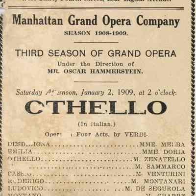 Manhattan Opera House Program, "Othello"