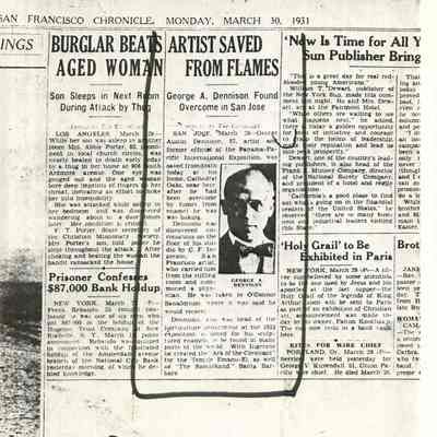 San Francisco Chronicle, March 30, 1931, Photocopy
