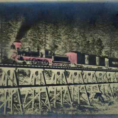 Train on a Wooden Track