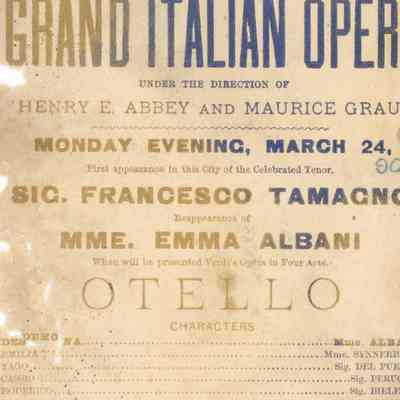 Metropolitan Opera House Program, "Otello"