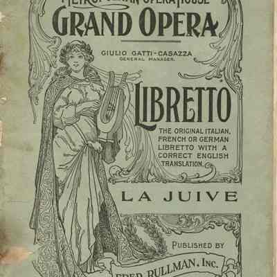 Metropolitan Opera House Program, "La Juive"