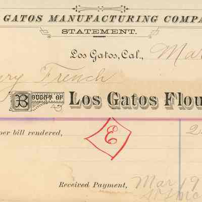 Los Gatos Manufacturing Co. Receipt