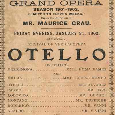 Metropolitan Opera House Program, "Otello"