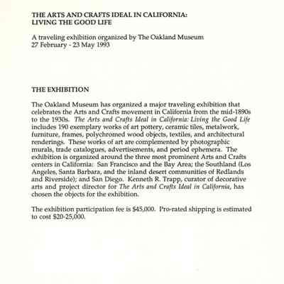The Arts and Crafts Ideal In California, Photocopy