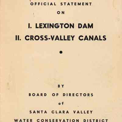 Official Statement on the Lexington Dam and Cross-Valley Canals