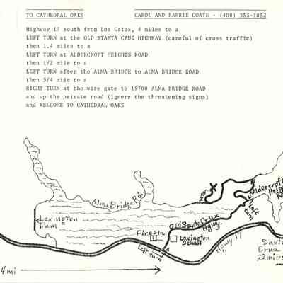 Map to Cathedral Oaks, Photocopy Master