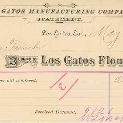 Los Gatos Manufacturing Co. Receipt