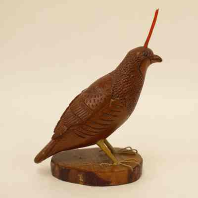 Mountain Quail Wood Carving