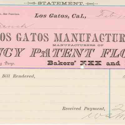 Los Gatos Manufacturing Co. Receipt