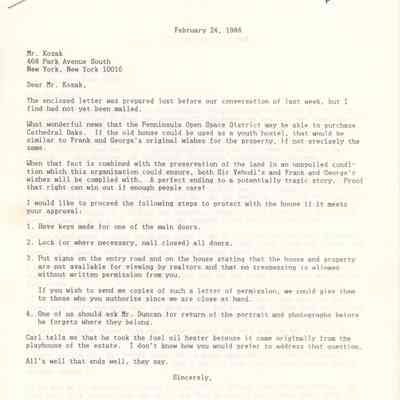 Letters from Barrie Coate to Aaron Kozak, Photocopy