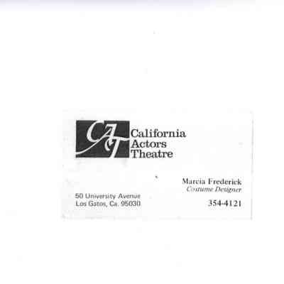 Marcia Frederick Business Card, Photocopy