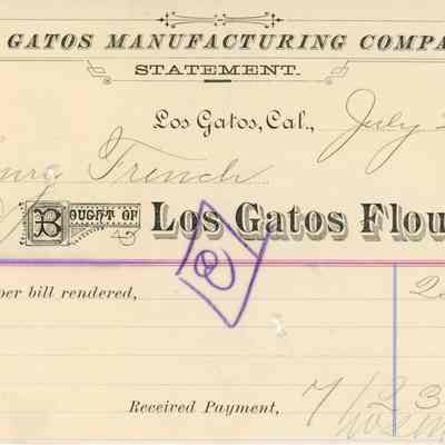 Los Gatos Manufacturing Co. Receipt