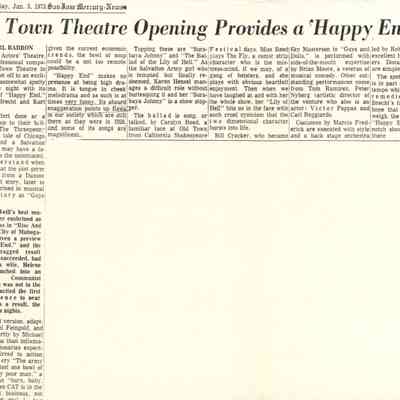 San Jose Mercury-News, January 5, 1975 Clipping, Photocopy