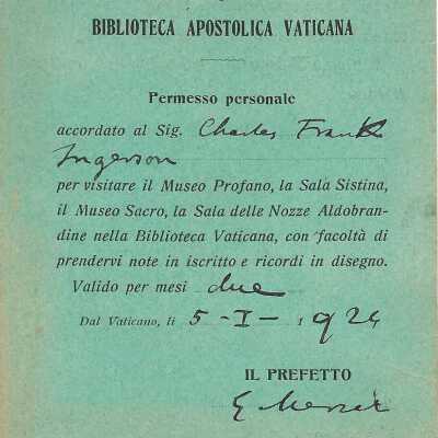 Ingerson Vatican Library Card