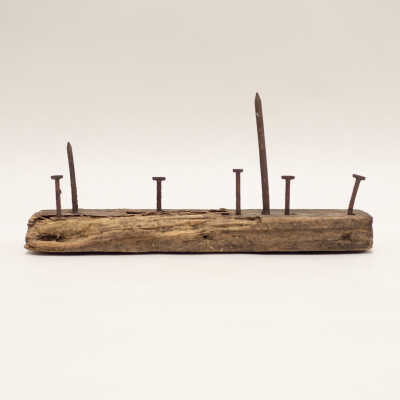 Piece of Wood with Nails