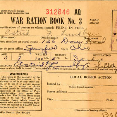 War Ration Book No. 3