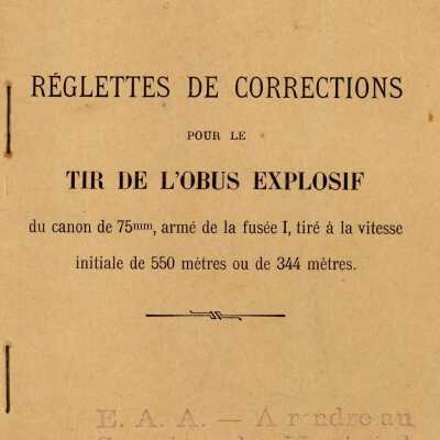 Réglettes de Corrections Pour Le Tir De L'obus Explosif