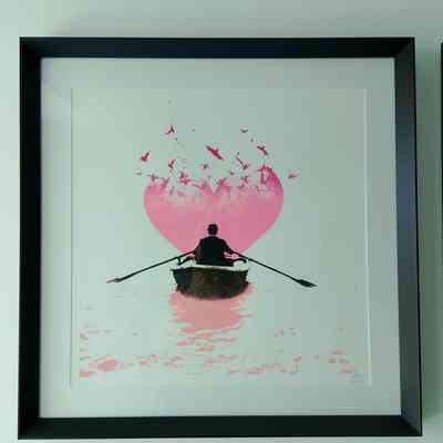 (AP). 4/10 LOVE BATS ( PINK) LIMITED PRINT BY NICK WALKER
