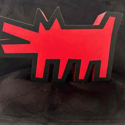 Keith Haring Barking Dog Original Ver. Statue (red)