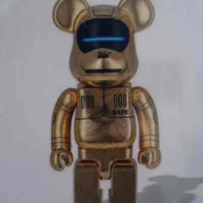 Bearbrick x BAPE x Hajime Sorayama Baby Milo 1000% Gold