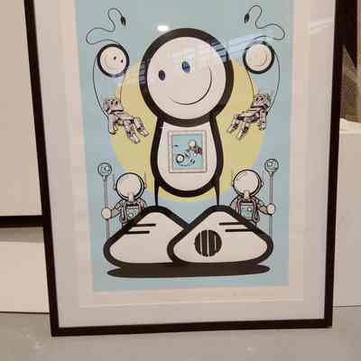 LAD FLANKED BY MINIONS ( BLUE) Limited Print BY T.L.P