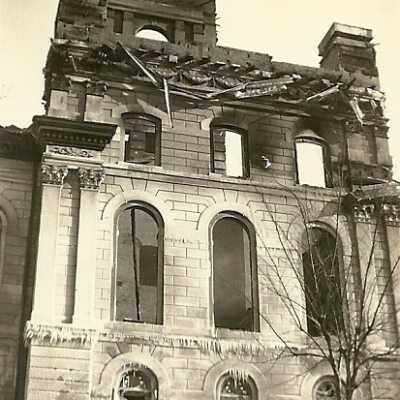 Ruins of the Courthouse Tower after fire
