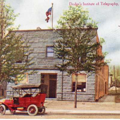 Dodge's Institute of Telegraphy, Postcard