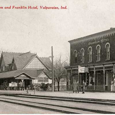 Penn. Station and Franklin Hotel (Black and White)