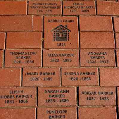Bricks in brickwalk towards Log Cabin