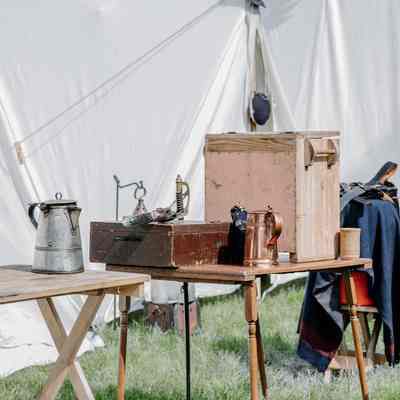 Display from Civil War Reenactors Encampment during June 3rd event.