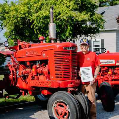 Steve Osborne with his Farmall Tractor