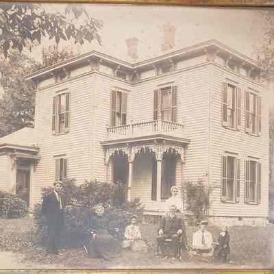 Photograph of Carey Family Home with Family in front