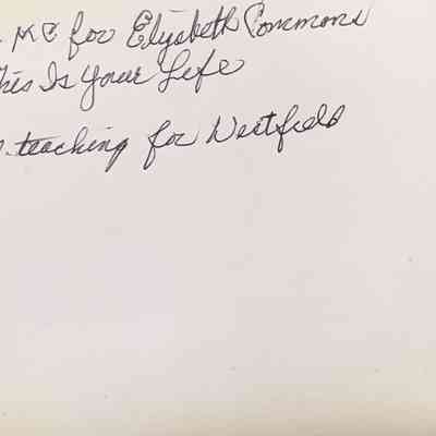 ? B - MC for Elizabeth Commons
This is your Life
50 yrs. teaching for Westfield